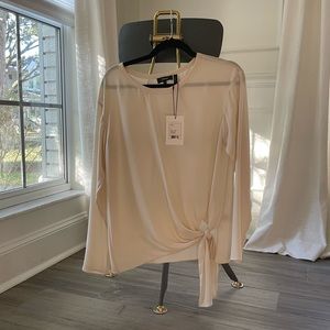 Theory Serah Sandy White 100% Silk Blouse